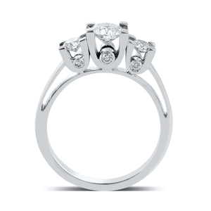 Jewelove™ Rings J VS / Women's Band only 50 Pointer - 3 Diamond Mystery Platinum Solitaire Ring JL PT 561