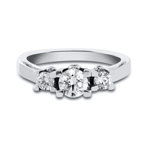 Jewelove™ Rings J VS / Women's Band only 50 Pointer - 3 Diamond Mystery Platinum Solitaire Ring JL PT 561