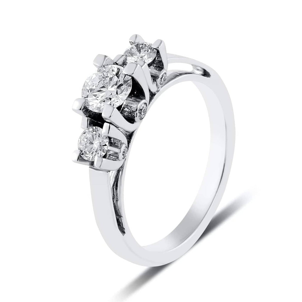 Jewelove™ Rings J VS / Women's Band only 50 Pointer - 3 Diamond Mystery Platinum Solitaire Ring JL PT 561