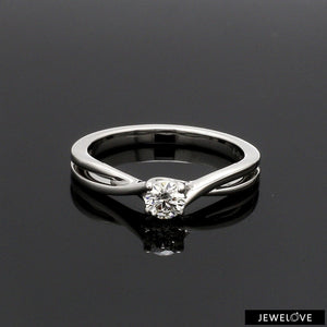 Jewelove™ Rings VS J / Women's Band only 50-Pointer 4 Prong Platinum Solitaire Ring with a Twist JL PT 676-B