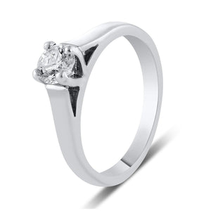 Jewelove™ Rings Women's Band only 50 Pointer Classic 4 Prong Cathedral Setting Platinum Solitaire Ring JL PT 558