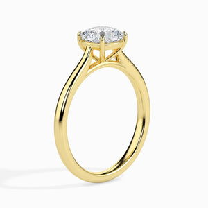 Jewelove™ Rings Women's Band only / VVS G 50-Pointer Cushion Cut Solitaire 18K Yellow Gold Ring JL AU 19003Y-A