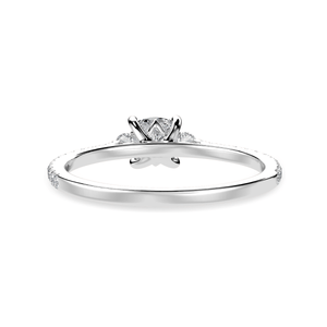 Jewelove™ Rings Women's Band only / VVS G 50-Pointer Cushion Cut Solitaire Diamond Accents Shank Platinum Ring JL PT 1241-A