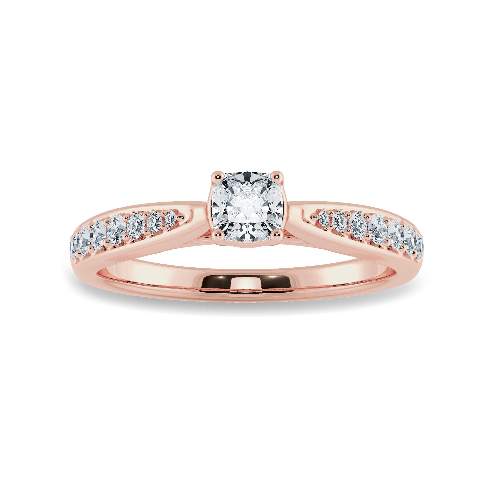 Jewelove™ Rings Women's Band only / VVS GH 50-Pointer Cushion Cut Solitaire Diamond Shank 18K Rose Gold Ring JL AU 1279R-A