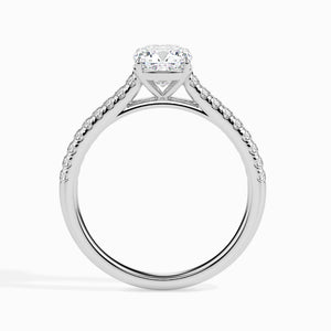 Jewelove™ Rings Women's Band only / VVS G 50-Pointer Cushion Cut Solitaire Diamond Shank Platinum Engagement Ring JL PT 19013-A