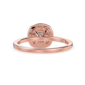 Jewelove™ Rings Women's Band only / VVS GH 50-Pointer Cushion Cut Solitaire Double Halo Diamond Shank 18K Rose Gold Ring JL AU 1295R-A