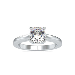 Jewelove™ Rings VVS G / Women's Band only 50-Pointer Cushion Cut Solitaire Platinum Ring JL PT 0175-A