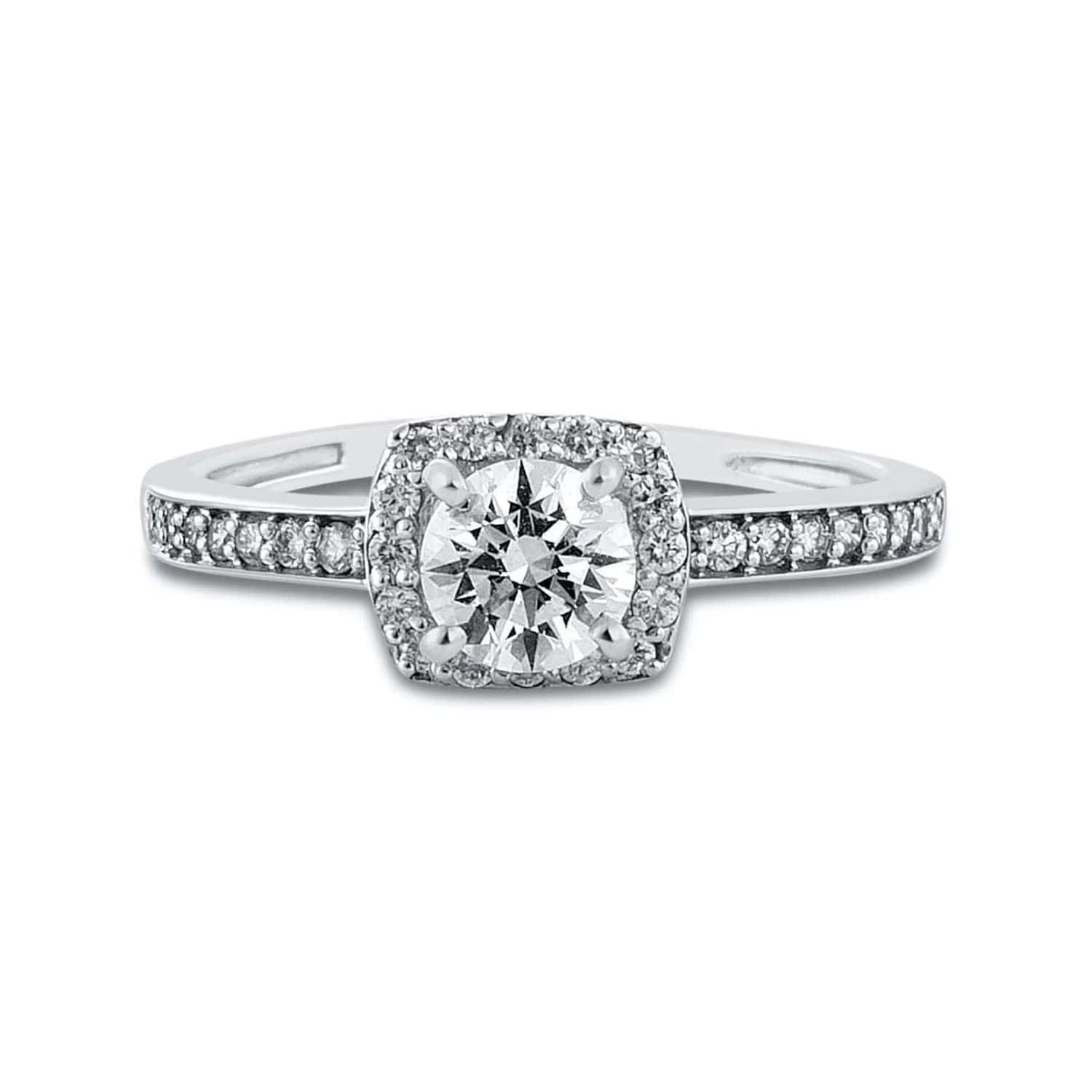 Jewelove™ Rings J VS / Women's Band only 50 Pointer Designer Raised Solitaire Platinum Ring for Women JL PT 560