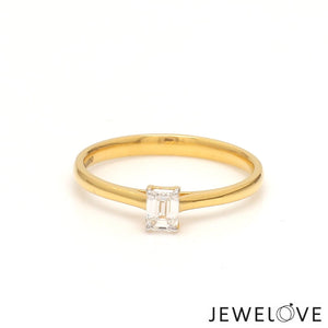 Jewelove™ Rings Women's Band only / VVS E 50-Pointer Emerald Cut Solitaire Diamond 18K Yellow Gold Ring JL AU 19005Y-A