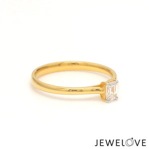 Jewelove™ Rings Women's Band only / VVS E 50-Pointer Emerald Cut Solitaire Diamond 18K Yellow Gold Ring JL AU 19005Y-A