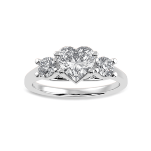 Jewelove™ Rings I VS / Women's Band only 50-Pointer Heart Cut Solitaire Diamond Accents Platinum Ring JL PT 1233-A