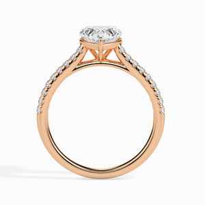 Jewelove™ Rings Women's Band only / VS I 50-Pointer Heart Cut Solitaire Diamond Shank 18K Rose Gold Ring JL AU 19018R-A