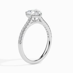 Jewelove™ Rings I VS / Women's Band only 50-Pointer Heart Cut Solitaire Diamond Shank Platinum Ring JL PT 19018-A