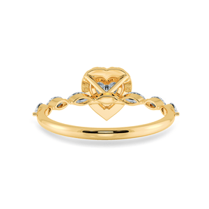 Jewelove™ Rings Women's Band only / VS I 50-Pointer Heart Cut Solitaire Halo Diamonds with Marquise Diamonds Accents 18K Yellow Gold Ring JL AU 1273Y-A