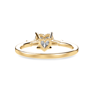 Jewelove™ Rings Women's Band only / VS I 50-Pointer Heart Cut Solitaire with Diamond Baguette 18K Yellow Gold Ring JL AU 1225Y-A