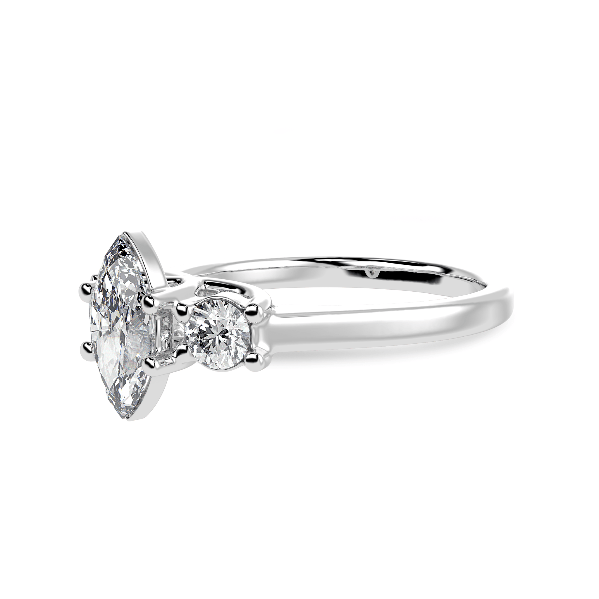 Jewelove™ Rings I VS / Women's Band only 50-Pointer Marquise Cut Solitaire Diamond Accents Platinum Ring JL PT 1236-A