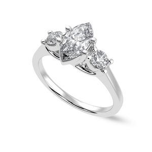 Jewelove™ Rings I VS / Women's Band only 50-Pointer Marquise Cut Solitaire Diamond Accents Platinum Ring JL PT 1236-A