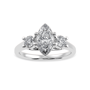 Jewelove™ Rings I VS / Women's Band only 50-Pointer Marquise Cut Solitaire Diamond Accents Platinum Ring JL PT 1236-A