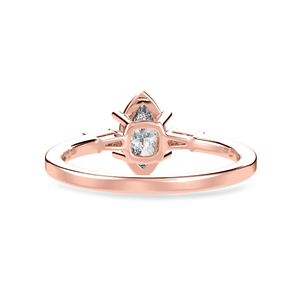 Jewelove™ Rings Women's Band only / VS I 50-Pointer Marquise Cut Solitaire with Baguette Diamond Accents 18K Rose Gold Ring JL AU 1228R-A