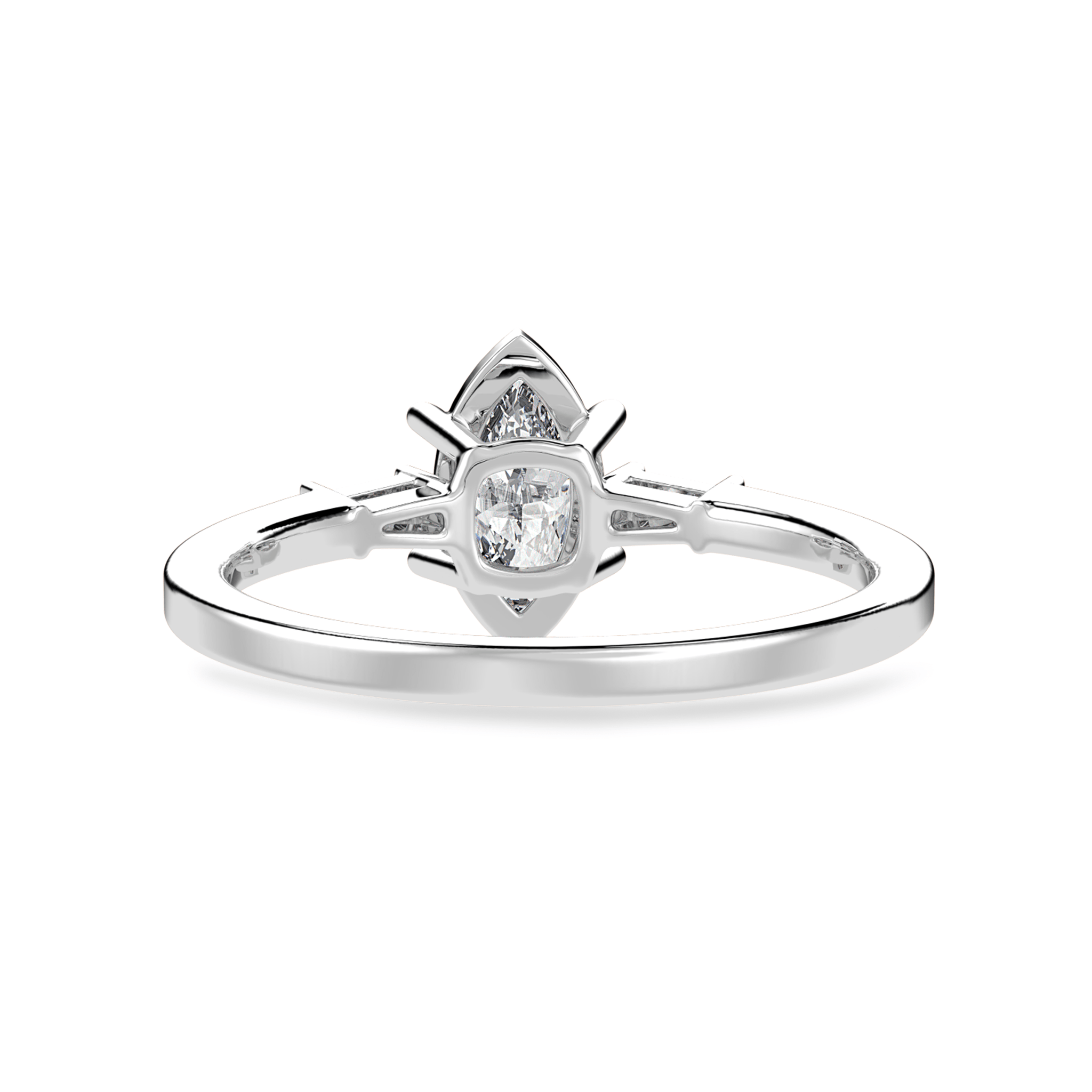 Jewelove™ Rings I VS / Women's Band only 50-Pointer Marquise Cut Solitaire with Baguette Diamond Platinum Ring JL PT 1228-A