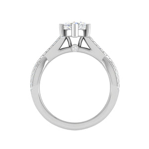 Jewelove™ J VS / Women's Band only 50-Pointer Marquise Solitaire Diamonds Twisted Shank Platinum Ring JL PT REPS1456-A