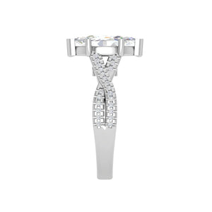 Jewelove™ J VS / Women's Band only 50-Pointer Marquise Solitaire Diamonds Twisted Shank Platinum Ring JL PT REPS1456-A