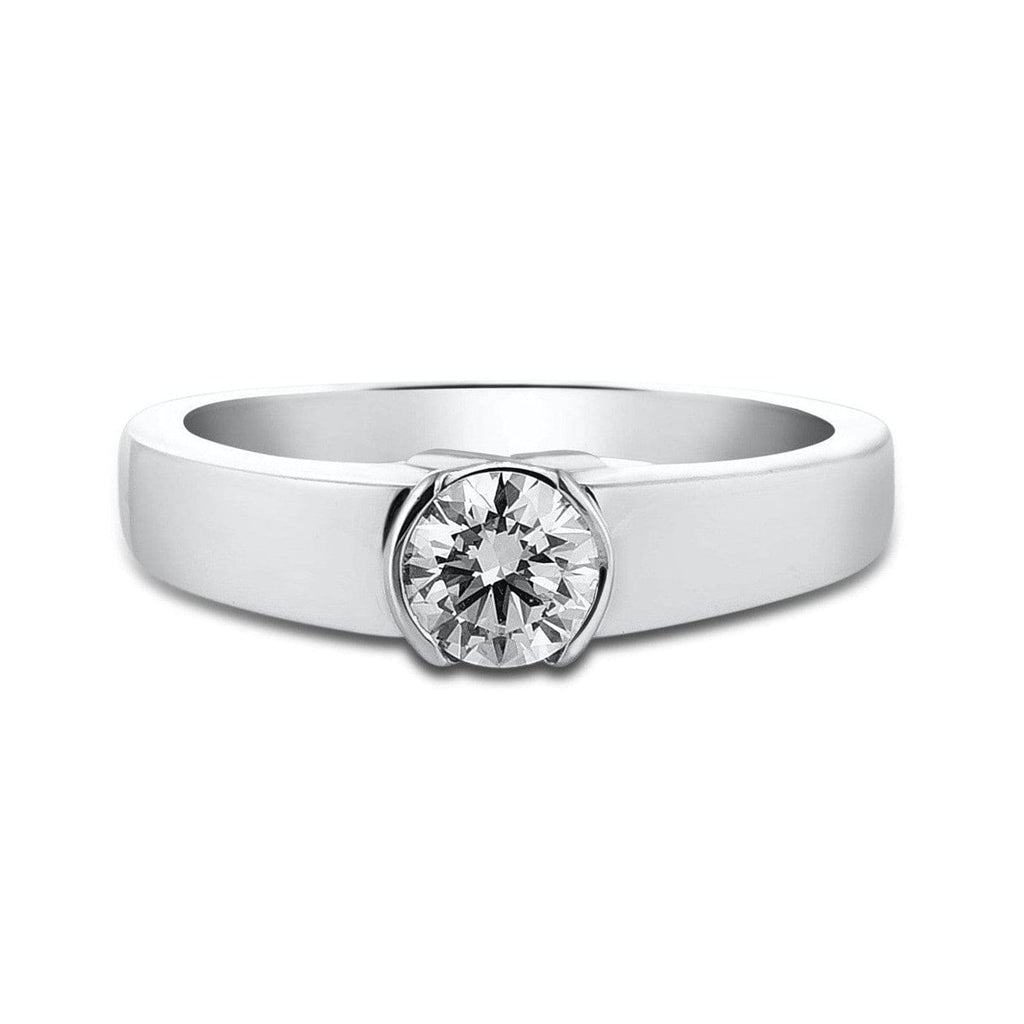 Jewelove™ Rings 50 Pointer Men's Platinum Ring with Embedded Solitaire JL PT 559