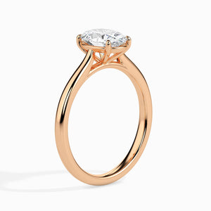 Jewelove™ Rings Women's Band only / VS I 50-Pointer Oval Cut Solitaire 18K Rose Gold Ring JL AU 19004R-A