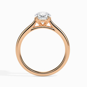 Jewelove™ Rings Women's Band only / VS I 50-Pointer Oval Cut Solitaire 18K Rose Gold Ring JL AU 19004R-A