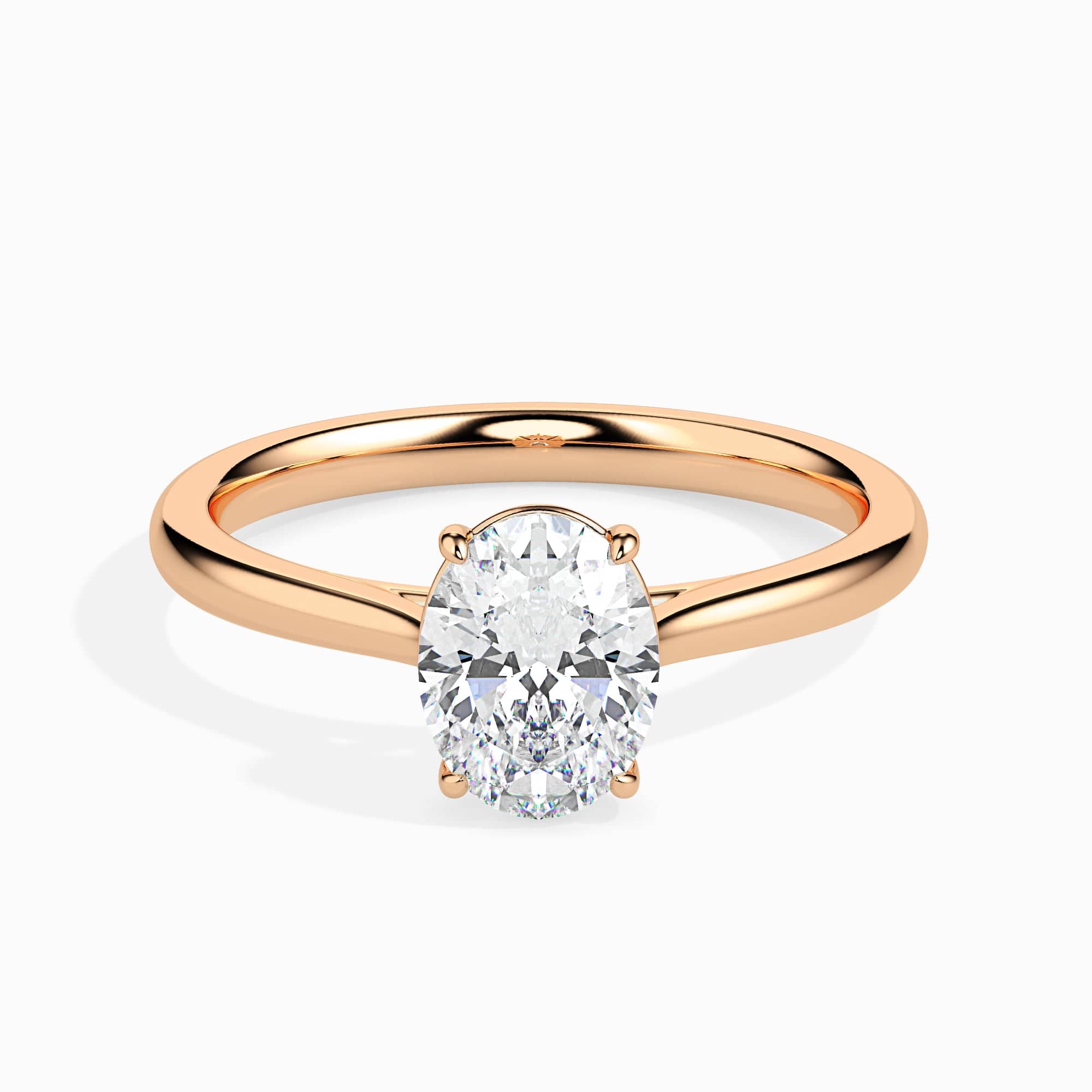 Jewelove™ Rings Women's Band only / VS I 50-Pointer Oval Cut Solitaire 18K Rose Gold Ring JL AU 19004R-A