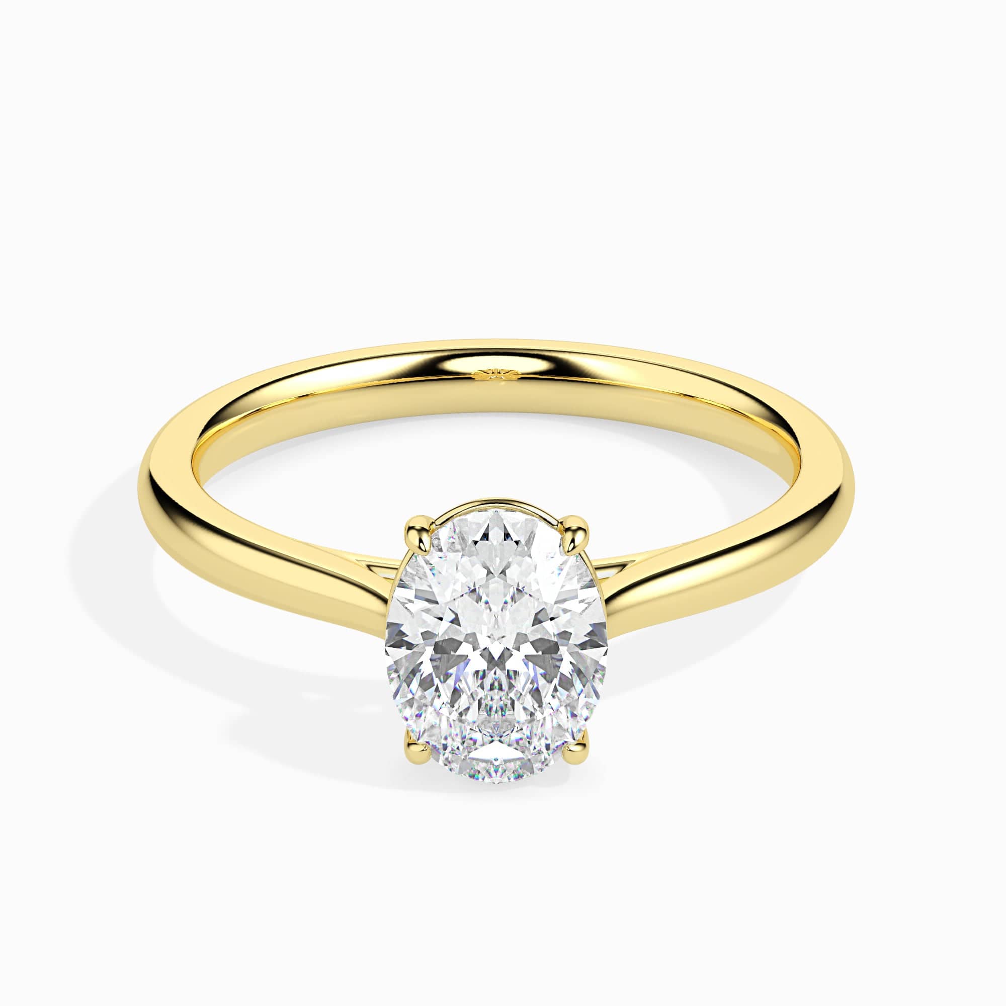 Jewelove™ Rings Women's Band only / VS I 50-Pointer Oval Cut Solitaire 18K Yellow Gold Ring JL AU 19004Y-A