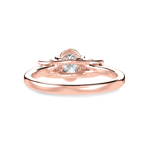 Jewelove™ Rings Women's Band only / VS J 50-Pointer Oval Cut Solitaire Diamond Accents 18K Rose Gold Ring JL AU 1234R-A