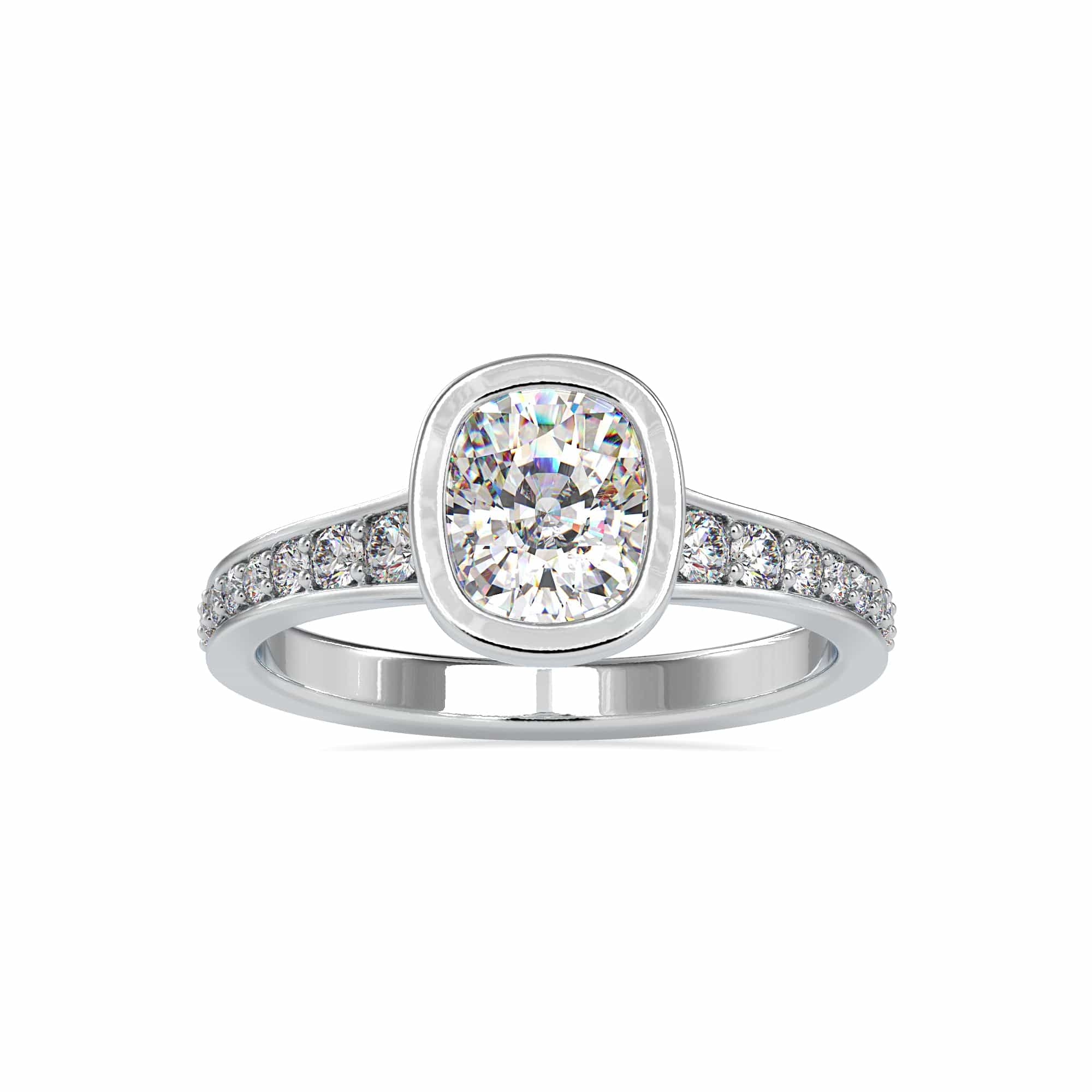 Jewelove™ Rings VS I / Women's Band only 50-Pointer Oval Cut Solitaire Platinum Diamond Shank Ring JL PT 0092-A