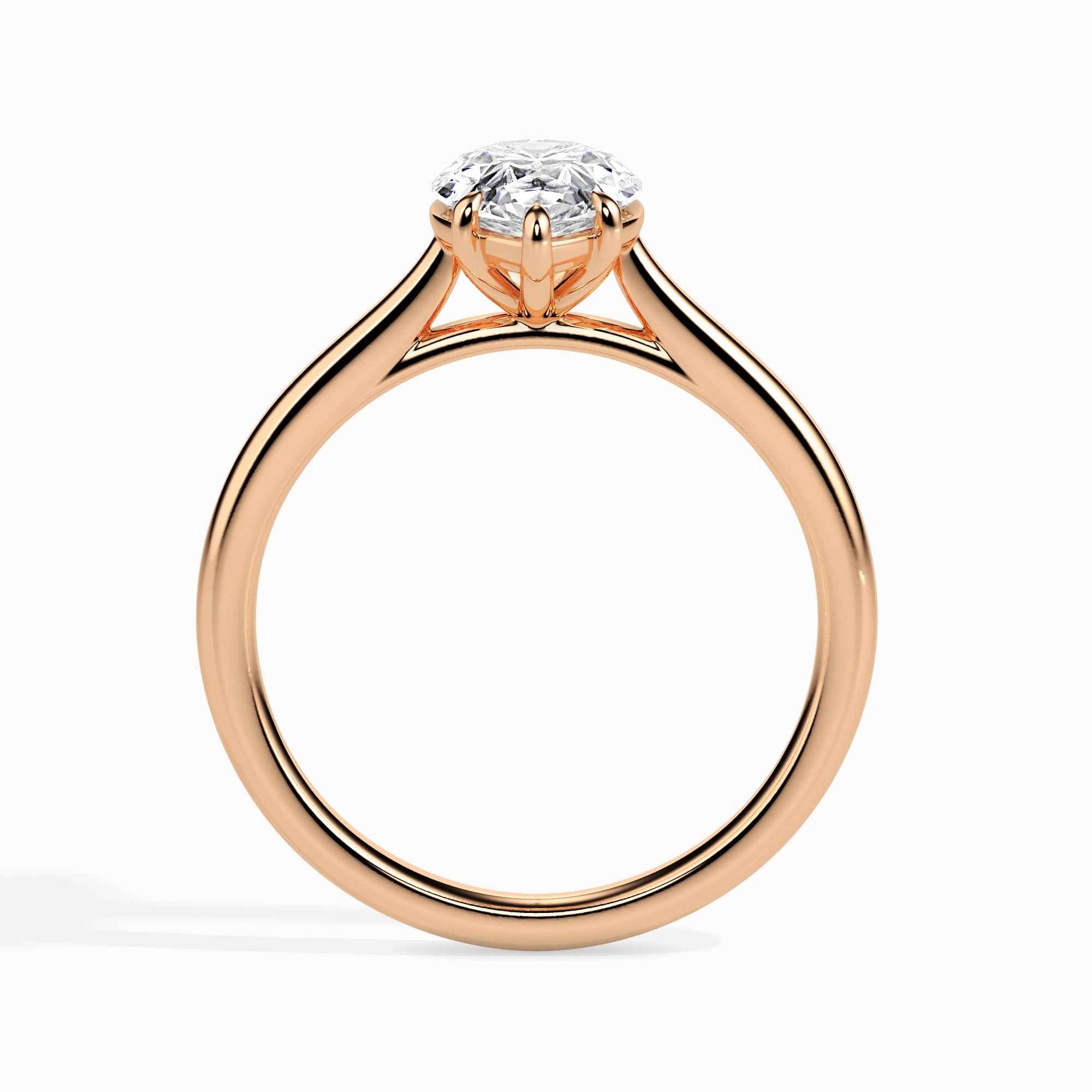 Jewelove™ Rings Women's Band only / VS I 50-Pointer Pear Cut Solitaire Diamond 18K Rose Gold Ring JL AU 19010R-A