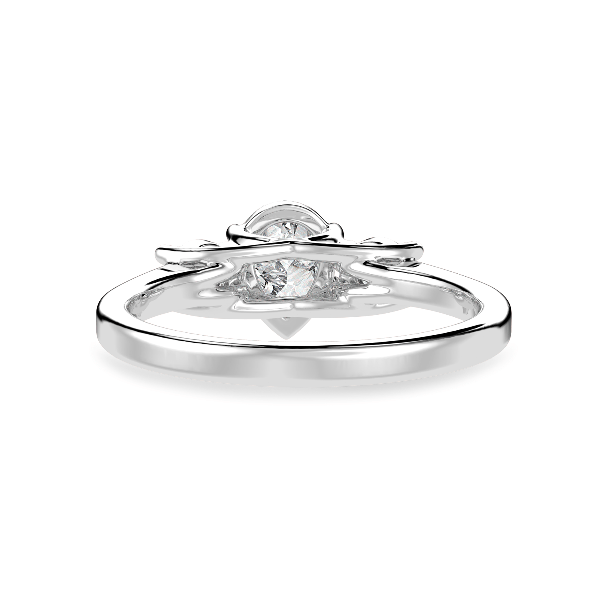 Jewelove™ Rings I VS / Women's Band only 50-Pointer Pear Cut Solitaire Diamond Accents Platinum Ring JL PT 1235-A