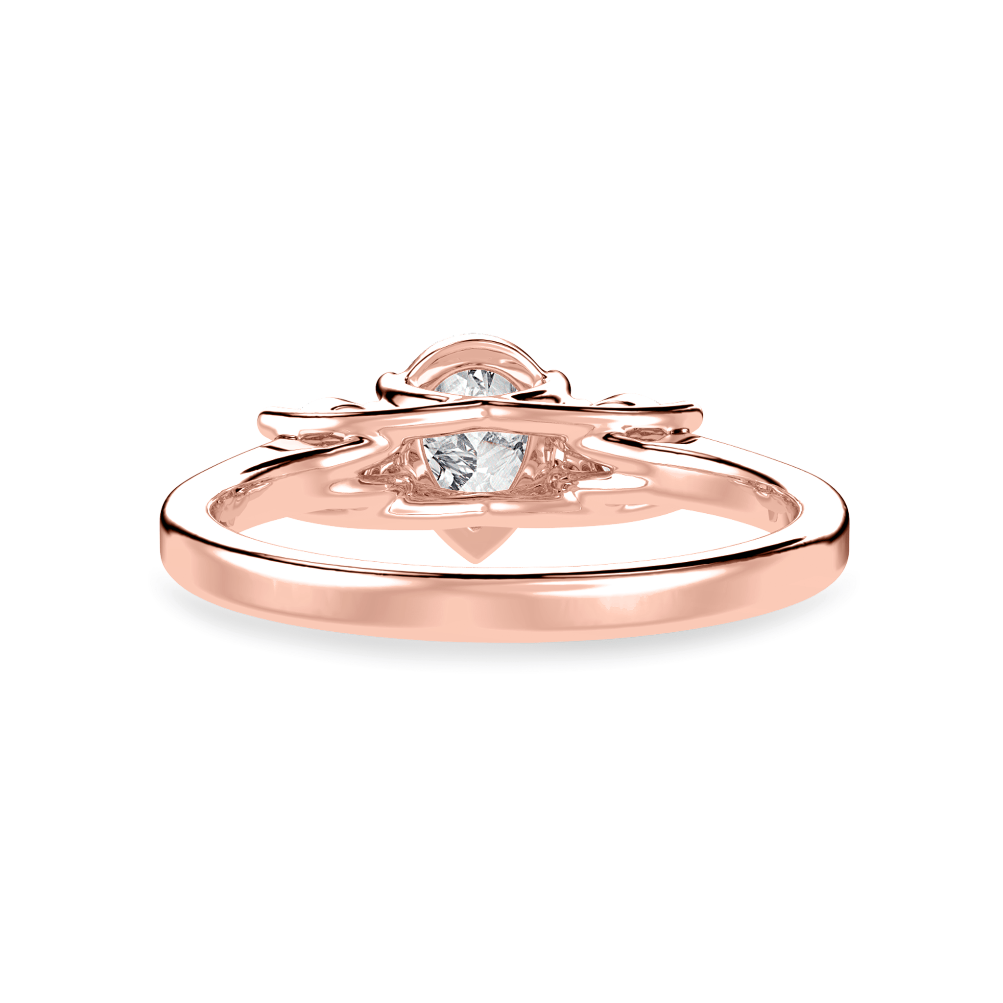 Jewelove™ Rings Women's Band only / VS I 50-Pointer Pear Cut Solitaire Diamond Accents18K Rose Gold Ring JL AU 1235R-A