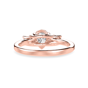 Jewelove™ Rings Women's Band only / VS I 50-Pointer Pear Cut Solitaire Diamond Accents18K Rose Gold Ring JL AU 1235R-A