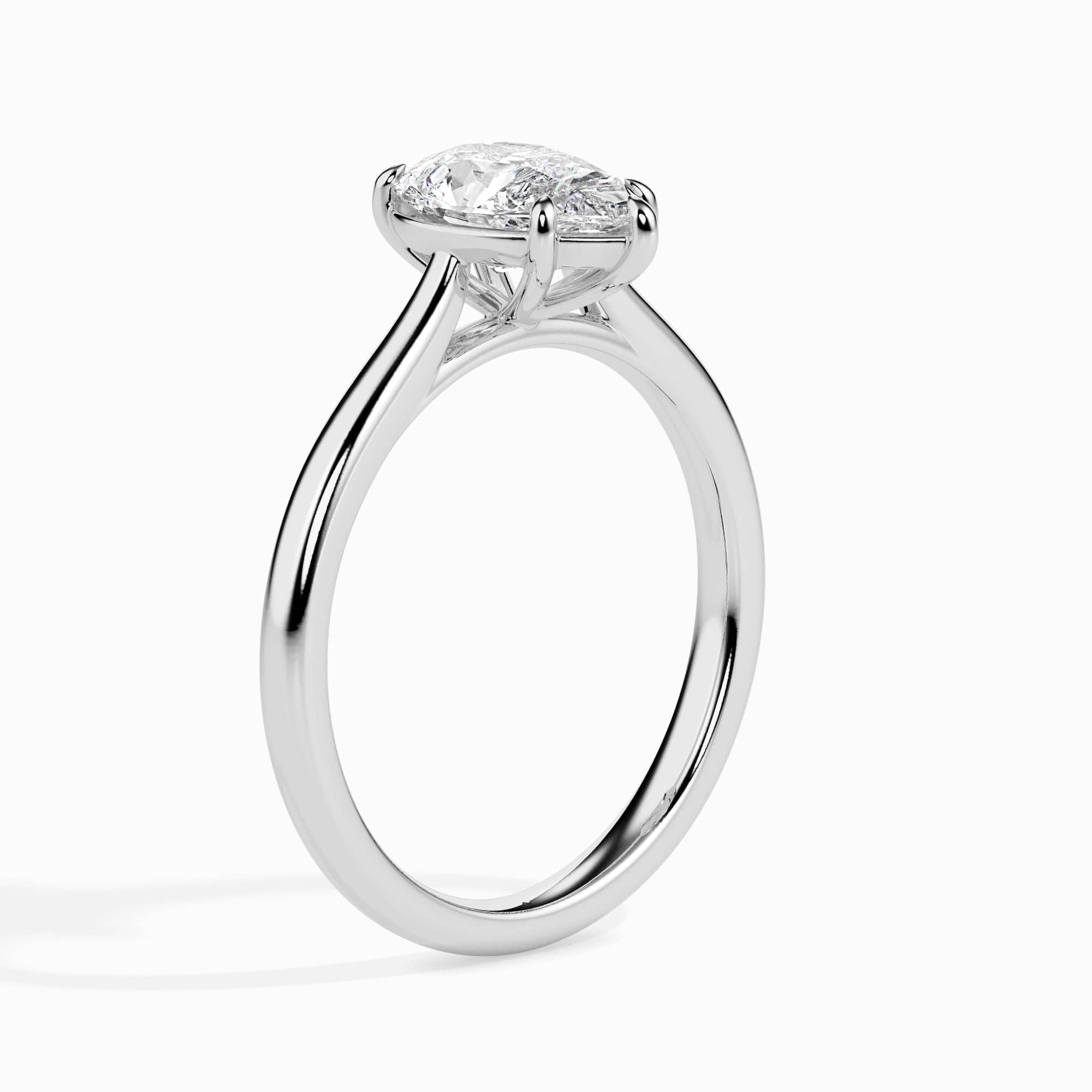 Jewelove™ Rings I VS / Women's Band only 50-Pointer Pear Cut Solitaire Diamond Platinum Ring JL PT 19010-A