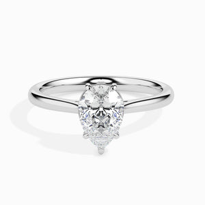 Jewelove™ Rings I VS / Women's Band only 50-Pointer Pear Cut Solitaire Diamond Platinum Ring JL PT 19010-A