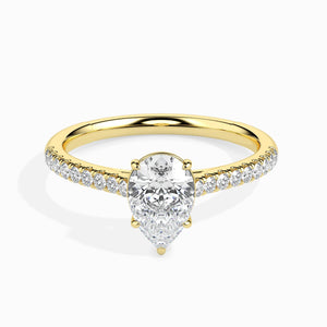 Jewelove™ Rings Women's Band only / VS I 50-Pointer Pear Cut Solitaire Diamond Shank 18K Yellow Gold Ring JL AU 19020Y-A