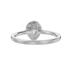 Jewelove™ Rings I VS / Women's Band only 50-Pointer Pear Cut Solitaire Halo Diamond Shank Platinum Ring JL PT 1292-A