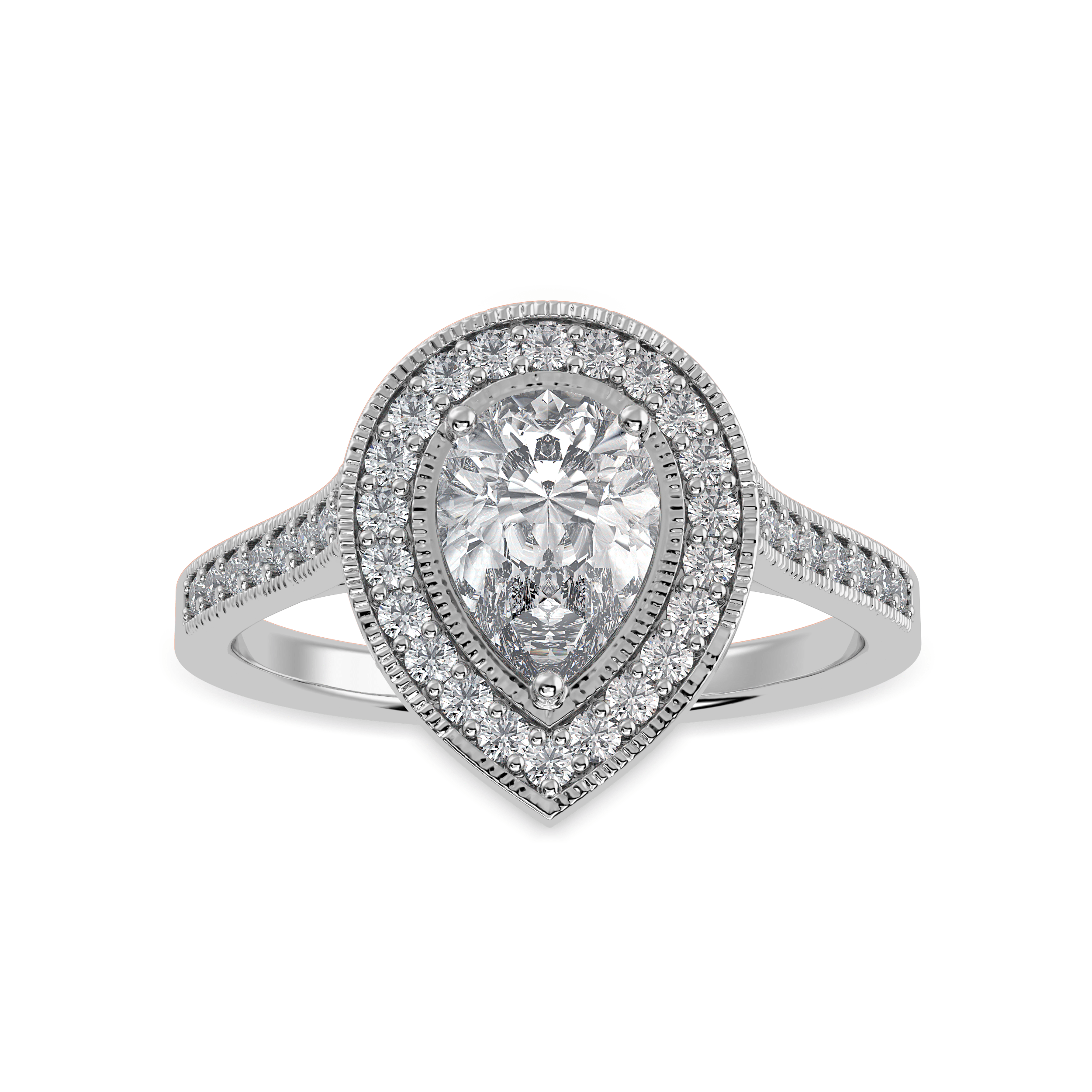 Wave platinum pear shape white diamond engagement ring – McCaul