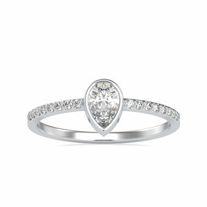 Jewelove™ Rings VS I / Women's Band only 50-Pointer Pear Cut Solitaire Platinum Diamond Shank Ring JL PT 0679-A