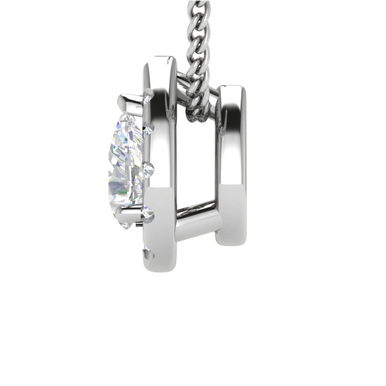 Jewelove™ Pendants Women's Band only / VS I 50-Pointer Pear Solitaire Cut Platinum Diamond Pendant JL PT PF PS 111-A