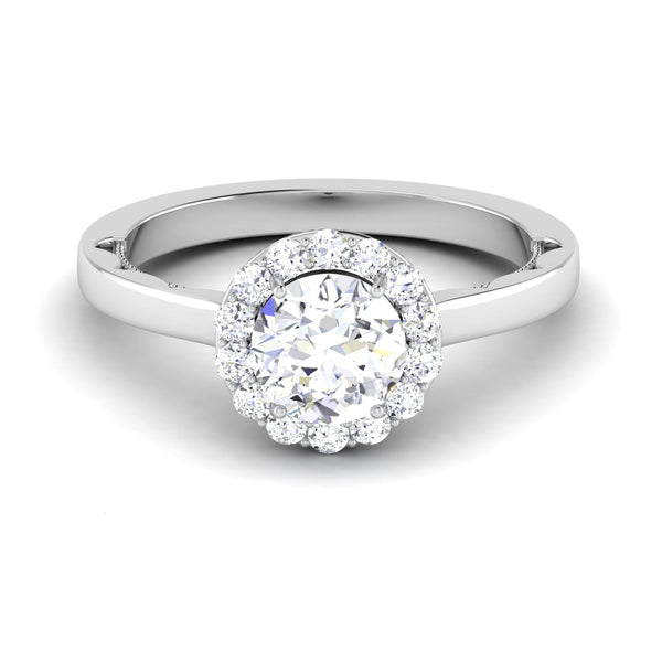 Jewelove™ Rings J VS / Women's Band only 50 Pointer Platinum Diamond Halo Solitaire Engagement Ring JL PT 6590