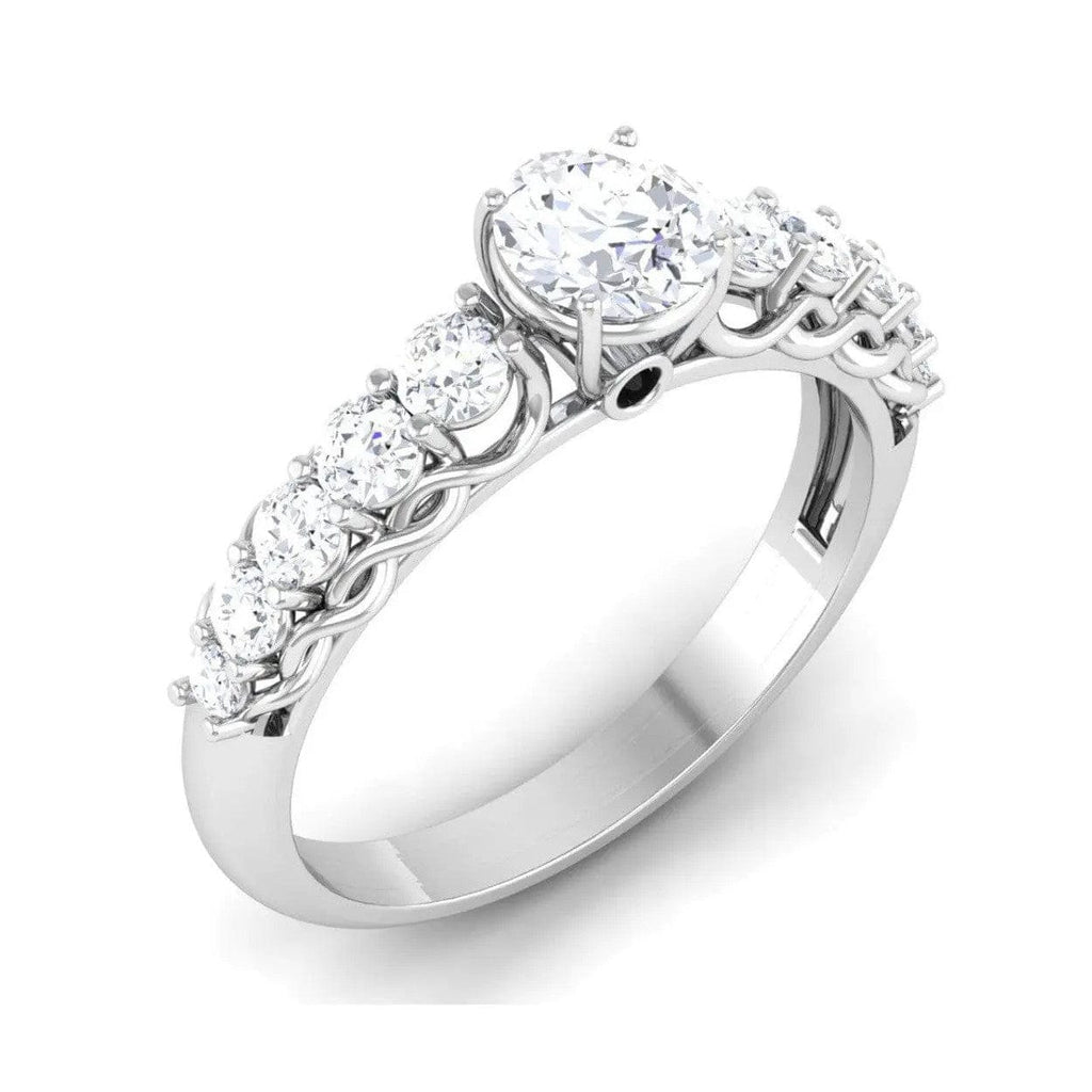 Jewelove™ Rings Women's Band only 50 Pointer Platinum Diamond Solitaire Ring with Diamond Accents For Women JL PT 484