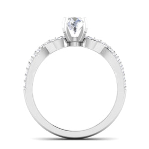 Jewelove™ Rings J VS / Women's Band only 50-Pointer Platinum Double Shank Diamond Solitaire Engagement Ring JL PT 6994-A