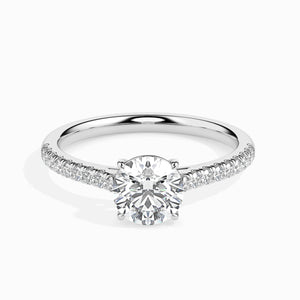 Jewelove™ Rings Women's Band only / VS J 50-Pointer Platinum Solitaire Diamond Shank Ring for Women JL PT 19011-A