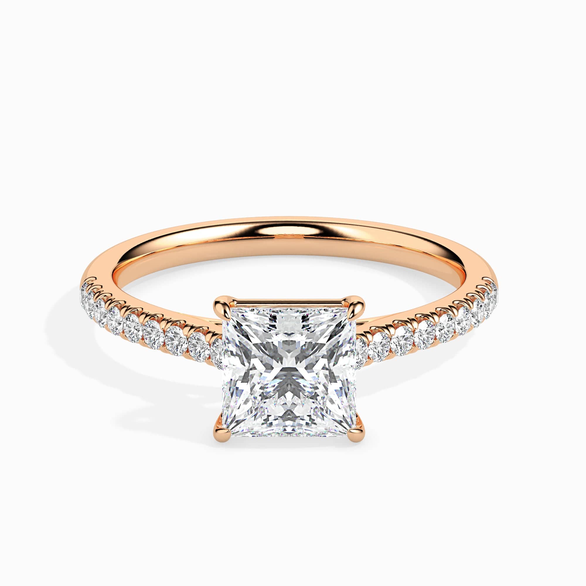 1.00 Ct. Tw. Princess Cut Diamond Twist Design Engagement Ring – WORLDJEWELS
