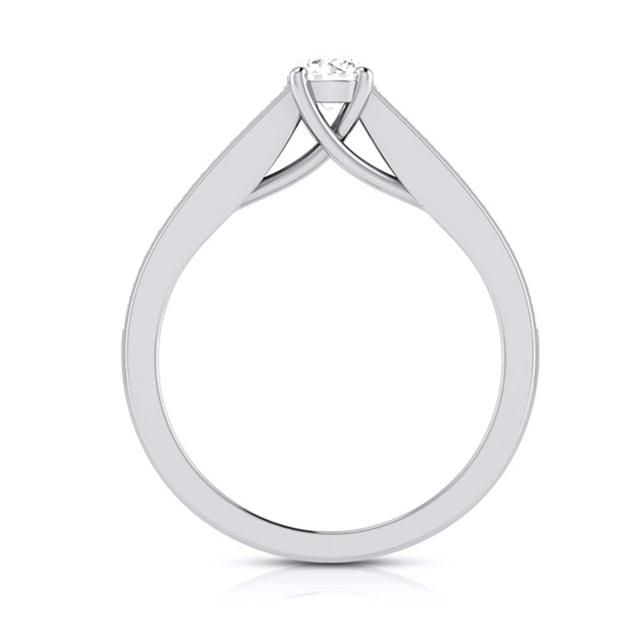 Jewelove™ Rings J VS / Women's Band only 50-Pointer Raised Solitaire Platinum Diamond Shank Engagement Ring JL PT G 120-A